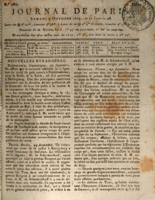 Journal de Paris 〈Paris〉 Samstag 7. Oktober 1809