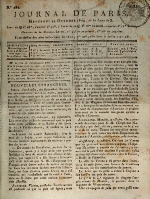 Journal de Paris 〈Paris〉 Mittwoch 11. Oktober 1809