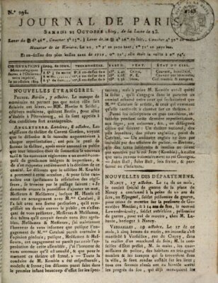 Journal de Paris 〈Paris〉 Samstag 21. Oktober 1809