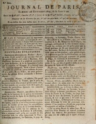 Journal de Paris 〈Paris〉 Samstag 28. Oktober 1809