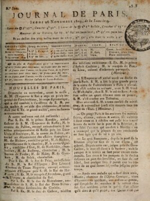 Journal de Paris 〈Paris〉 Donnerstag 16. November 1809