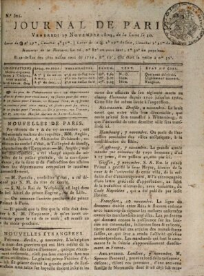 Journal de Paris 〈Paris〉 Freitag 17. November 1809