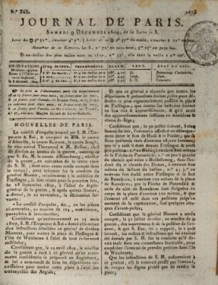 Journal de Paris 〈Paris〉 Samstag 9. Dezember 1809