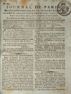 Journal de Paris 〈Paris〉 Mittwoch 13. Dezember 1809