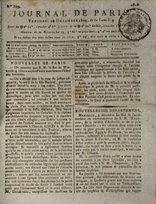 Journal de Paris 〈Paris〉 Freitag 15. Dezember 1809