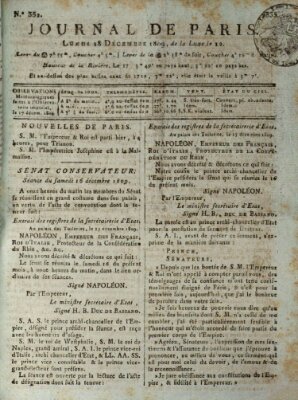 Journal de Paris 〈Paris〉 Montag 18. Dezember 1809