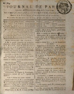 Journal de Paris 〈Paris〉 Montag 25. Dezember 1809