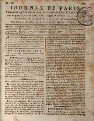 Journal de Paris 〈Paris〉 Freitag 29. Dezember 1809