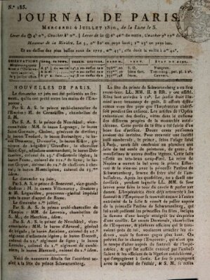 Journal de Paris 〈Paris〉 Mittwoch 4. Juli 1810