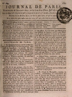 Journal de Paris 〈Paris〉 Sonntag 8. Juli 1810