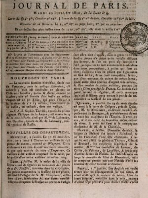 Journal de Paris 〈Paris〉 Dienstag 10. Juli 1810