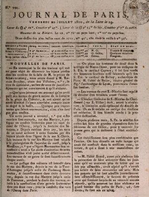 Journal de Paris 〈Paris〉 Freitag 20. Juli 1810