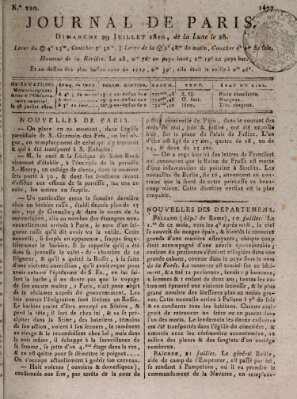 Journal de Paris 〈Paris〉 Sonntag 29. Juli 1810