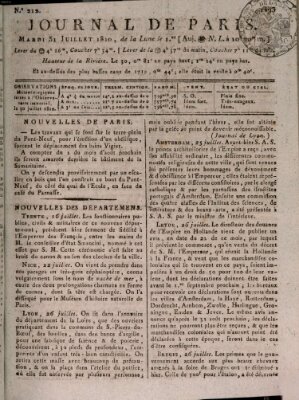 Journal de Paris 〈Paris〉 Dienstag 31. Juli 1810