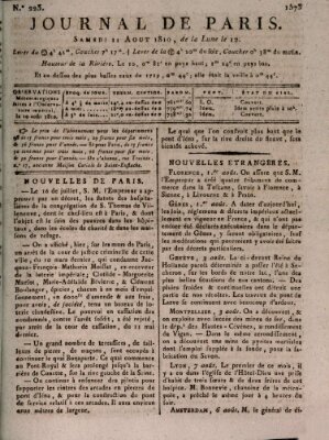 Journal de Paris 〈Paris〉 Samstag 11. August 1810