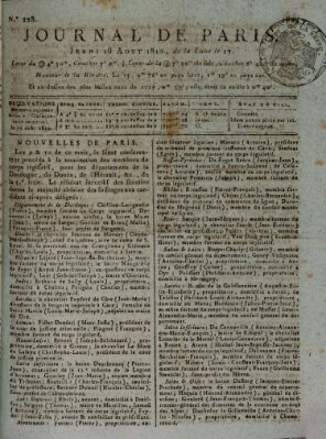 Journal de Paris 〈Paris〉 Donnerstag 16. August 1810