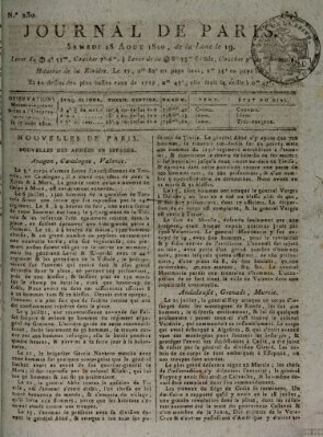 Journal de Paris 〈Paris〉 Samstag 18. August 1810