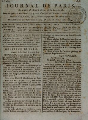 Journal de Paris 〈Paris〉 Samstag 25. August 1810