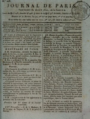 Journal de Paris 〈Paris〉 Freitag 31. August 1810