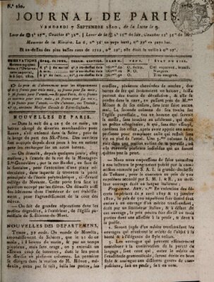 Journal de Paris 〈Paris〉 Freitag 7. September 1810