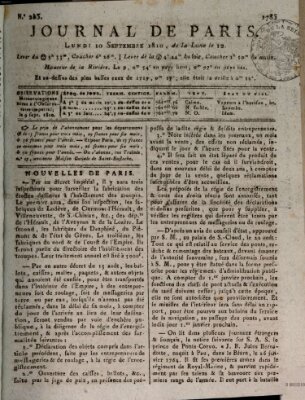 Journal de Paris 〈Paris〉 Montag 10. September 1810