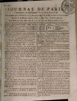 Journal de Paris 〈Paris〉 Freitag 14. September 1810