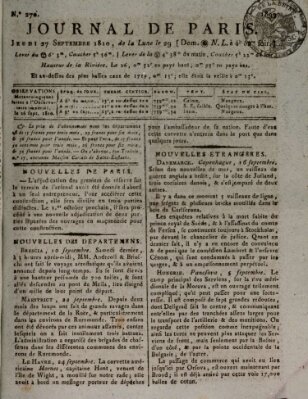 Journal de Paris 〈Paris〉 Donnerstag 27. September 1810