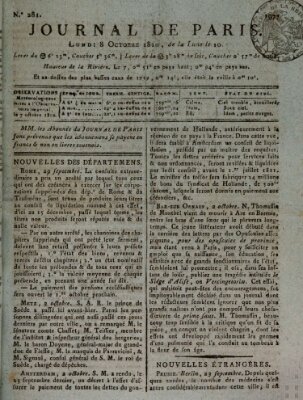 Journal de Paris 〈Paris〉 Montag 8. Oktober 1810