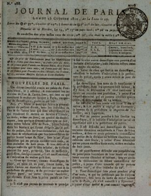 Journal de Paris 〈Paris〉 Montag 15. Oktober 1810