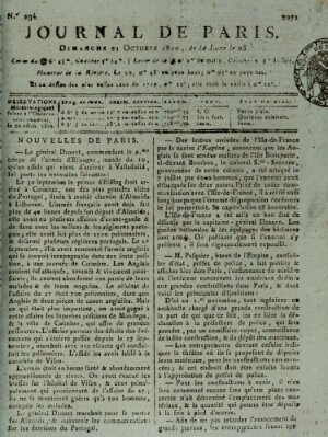 Journal de Paris 〈Paris〉 Sonntag 21. Oktober 1810