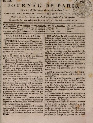 Journal de Paris 〈Paris〉 Donnerstag 25. Oktober 1810