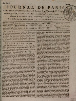 Journal de Paris 〈Paris〉 Sonntag 28. Oktober 1810