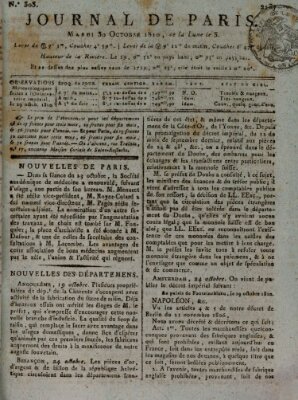 Journal de Paris 〈Paris〉 Dienstag 30. Oktober 1810