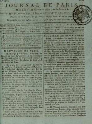 Journal de Paris 〈Paris〉 Mittwoch 31. Oktober 1810