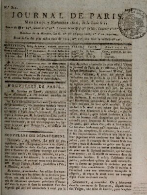 Journal de Paris 〈Paris〉 Mittwoch 7. November 1810