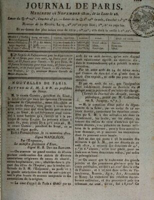 Journal de Paris 〈Paris〉 Mittwoch 14. November 1810