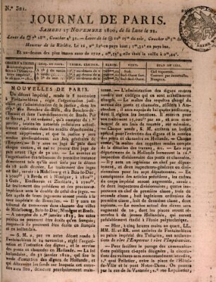 Journal de Paris 〈Paris〉 Samstag 17. November 1810