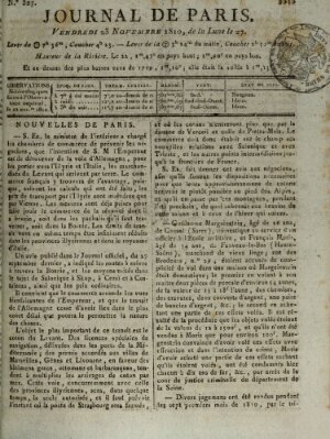 Journal de Paris 〈Paris〉 Freitag 23. November 1810