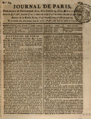 Journal de Paris 〈Paris〉 Sonntag 25. November 1810