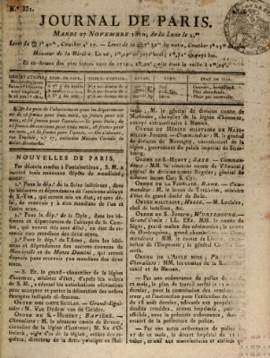 Journal de Paris 〈Paris〉 Dienstag 27. November 1810