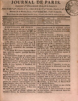 Journal de Paris 〈Paris〉 Samstag 1. Dezember 1810