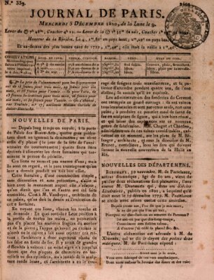 Journal de Paris 〈Paris〉 Mittwoch 5. Dezember 1810