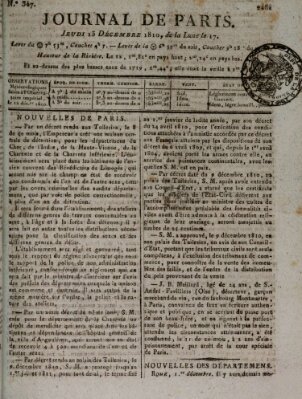 Journal de Paris 〈Paris〉 Donnerstag 13. Dezember 1810