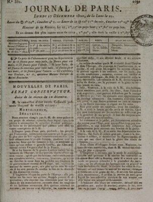 Journal de Paris 〈Paris〉 Montag 17. Dezember 1810