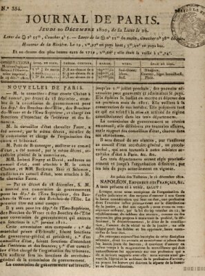 Journal de Paris 〈Paris〉 Donnerstag 20. Dezember 1810