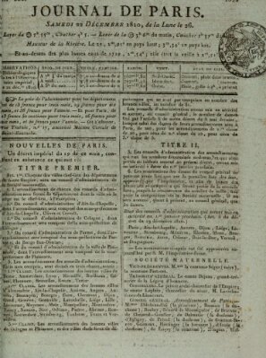 Journal de Paris 〈Paris〉 Samstag 22. Dezember 1810