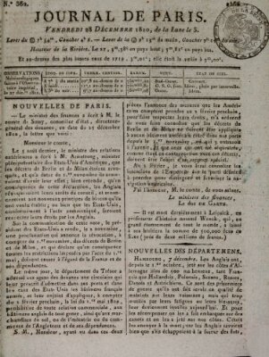 Journal de Paris 〈Paris〉 Freitag 28. Dezember 1810