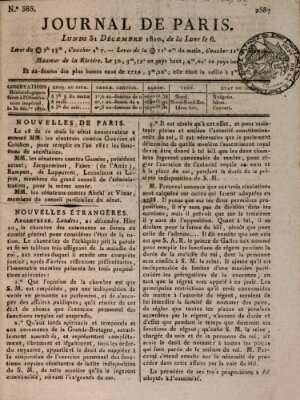 Journal de Paris 〈Paris〉 Montag 31. Dezember 1810