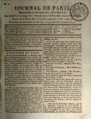 Journal de Paris 〈Paris〉 Mittwoch 2. Januar 1811