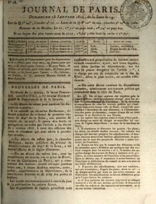 Journal de Paris 〈Paris〉 Sonntag 13. Januar 1811